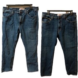 Wrangler Regular Fit‎ Stretch Blue Jeans Lot Of 2 38x29 #1796601